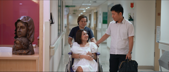 mother in the wheel chair