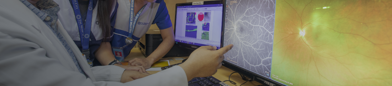 group of tmc doctors and nurses analyzing brain scan